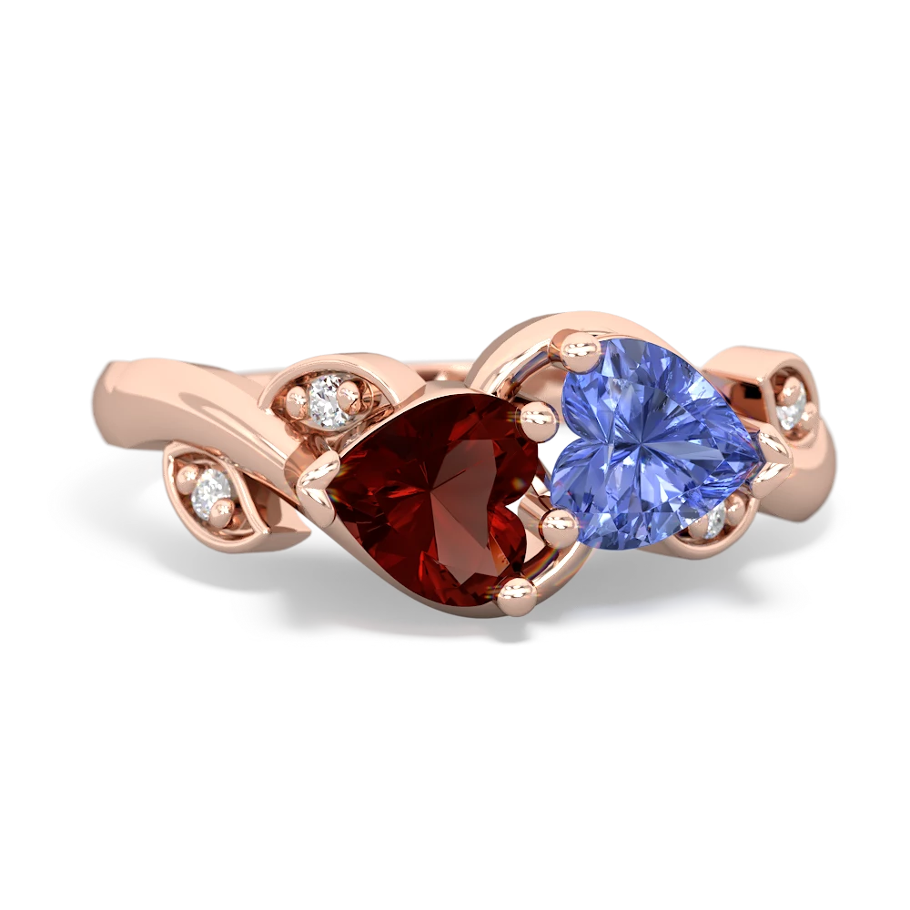 Garnet Floral Elegance 14K Rose Gold ring R5790