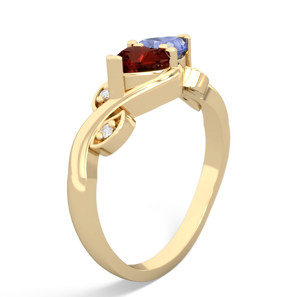 Garnet Floral Elegance 14K Yellow Gold ring R5790