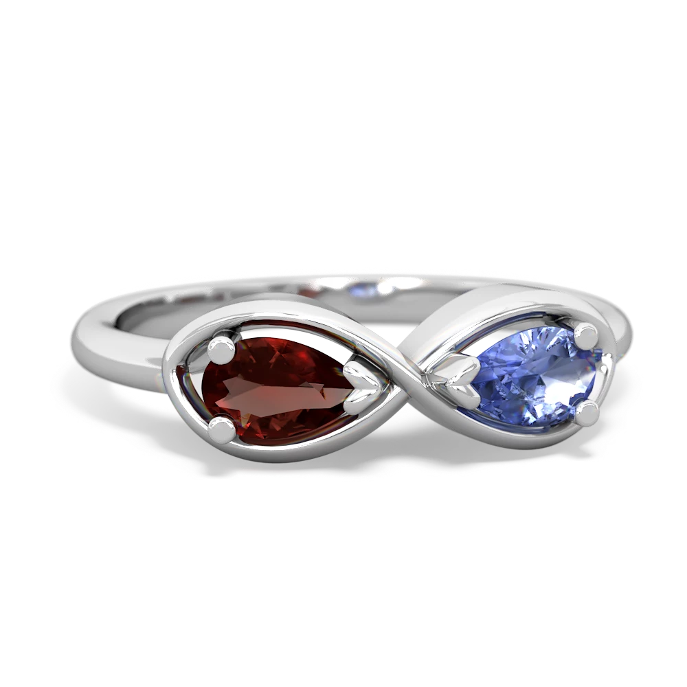 Garnet Infinity 14K White Gold ring R5050