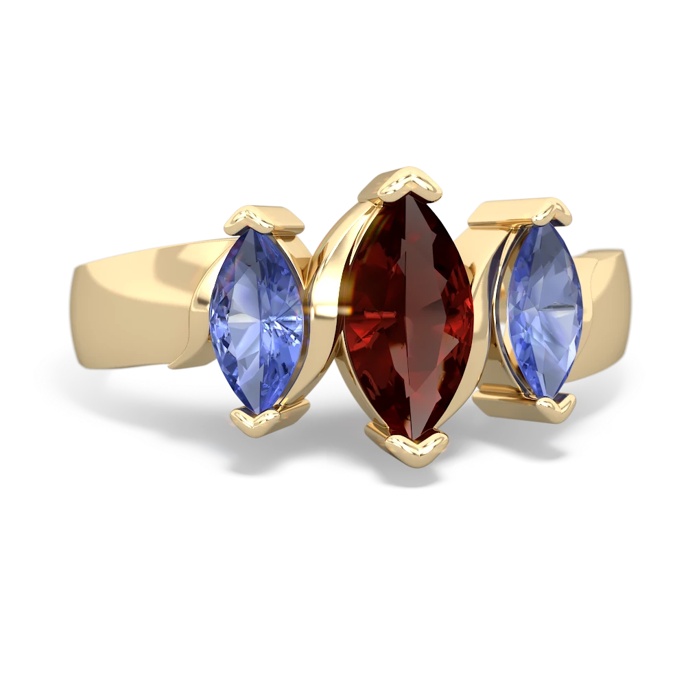 Garnet Three Peeks 14K Yellow Gold ring R2433