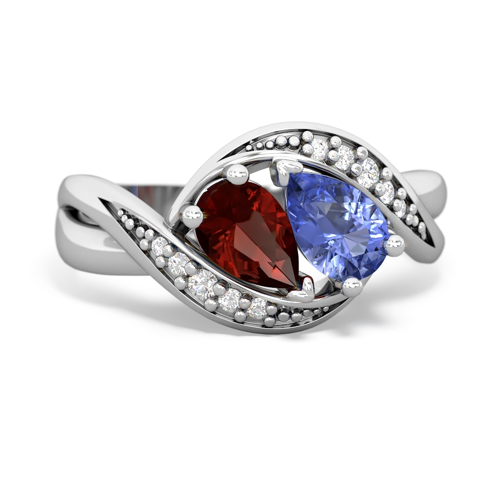 Garnet Summer Winds 14K White Gold ring R5342