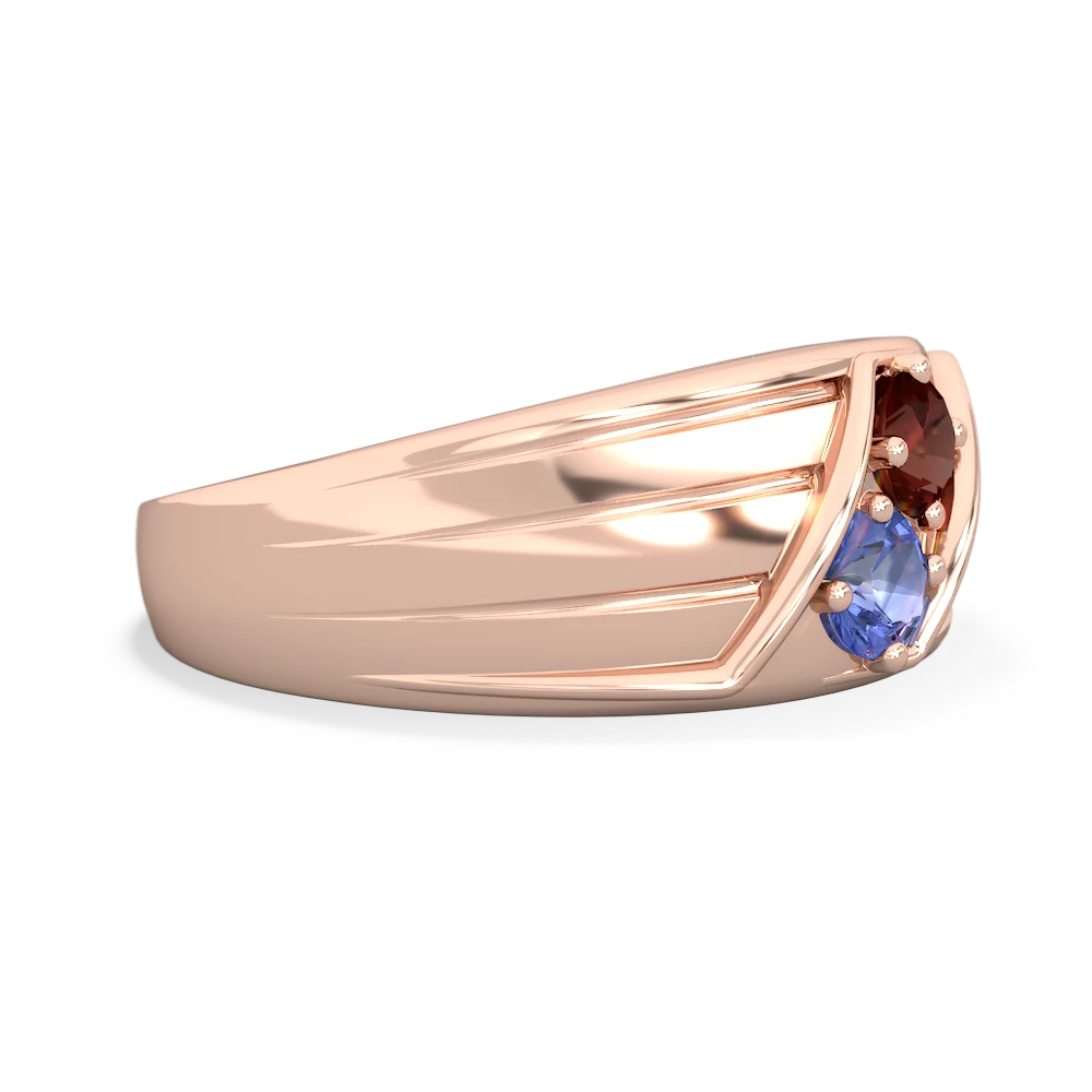 Garnet Men's Streamline 14K Rose Gold ring R0460