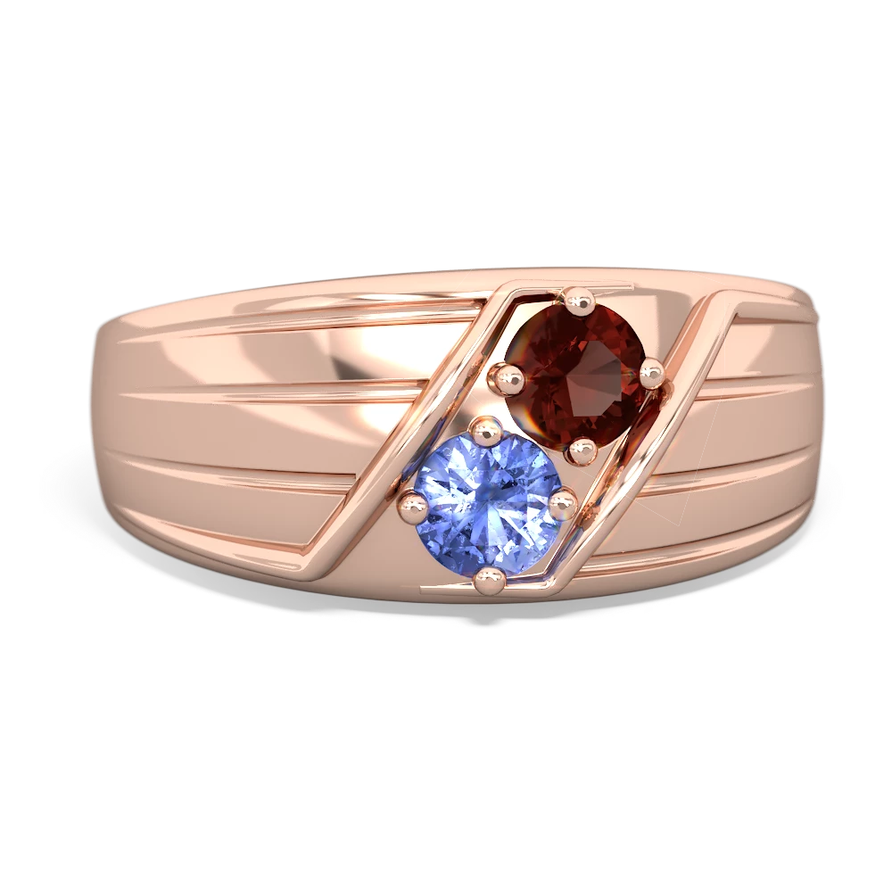 Garnet Men's Streamline 14K Rose Gold ring R0460