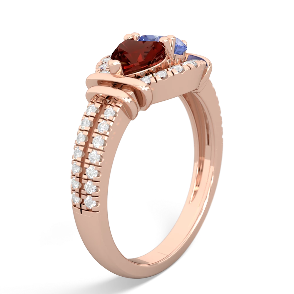 Garnet Art-Deco Keepsake 14K Rose Gold ring R5630