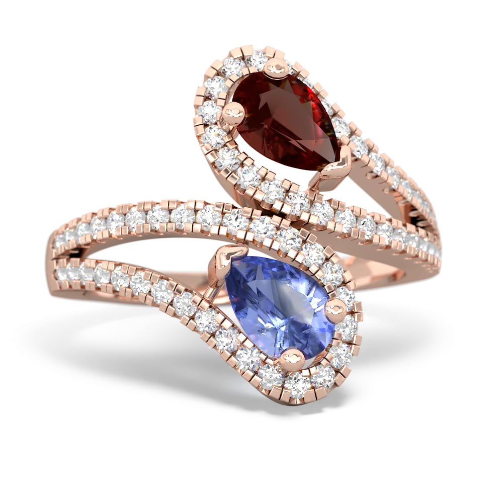 Garnet Diamond Dazzler 14K Rose Gold ring R3000