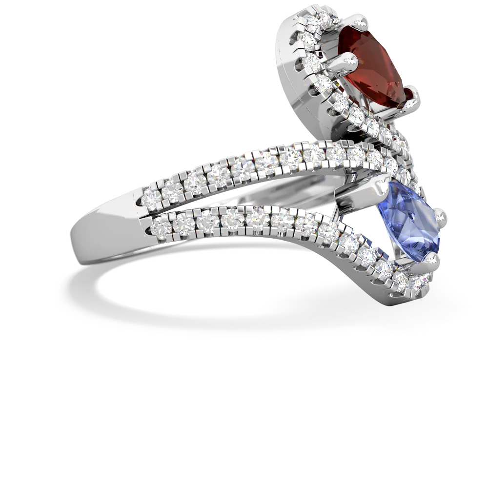 Garnet Diamond Dazzler 14K White Gold ring R3000