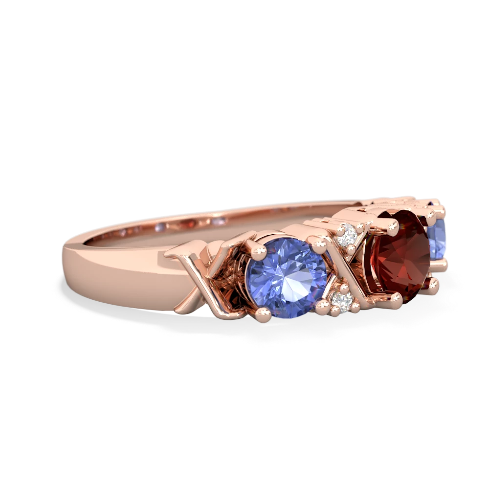 Garnet Hugs And Kisses 14K Rose Gold ring R5016