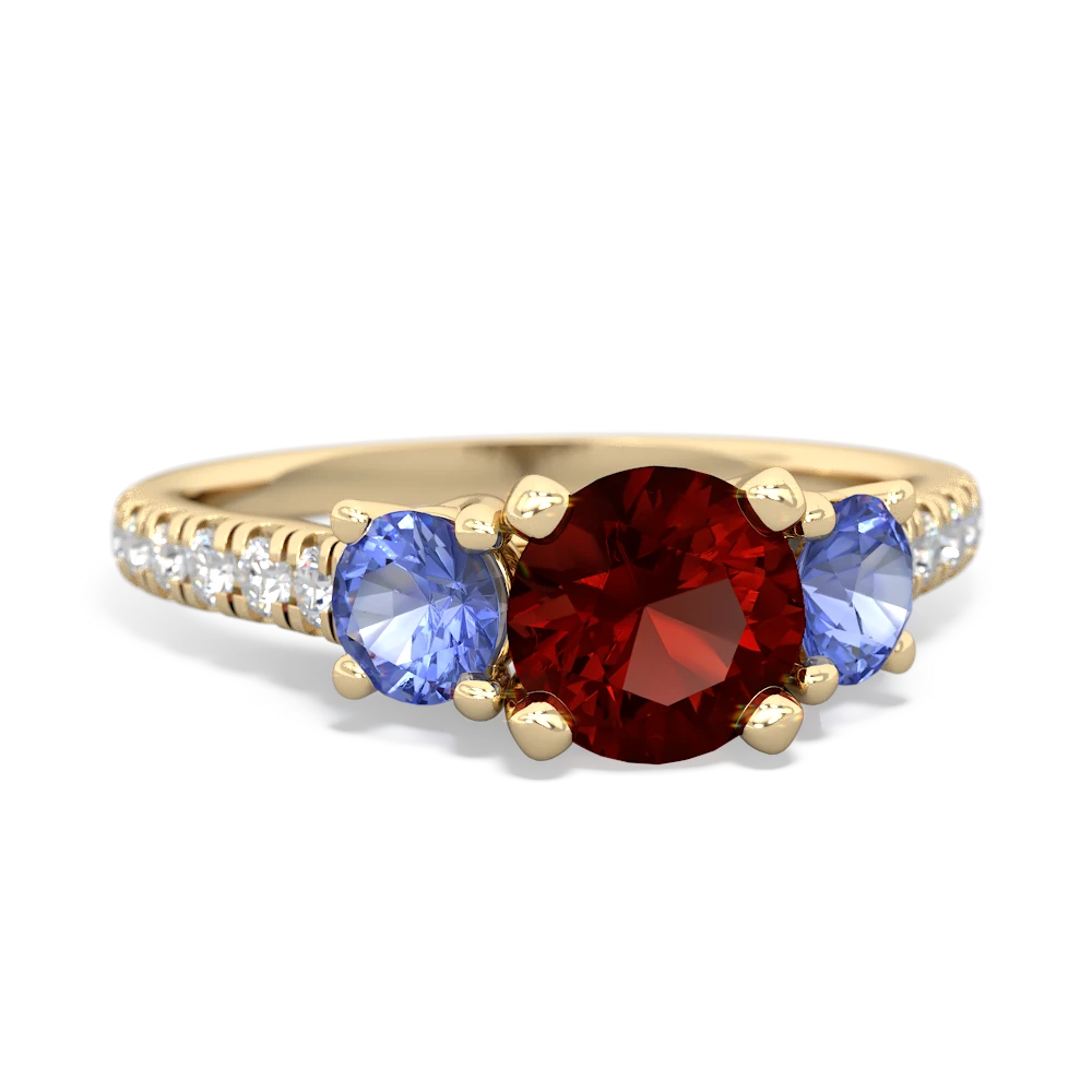 Garnet Pave Trellis 14K Yellow Gold ring R5500