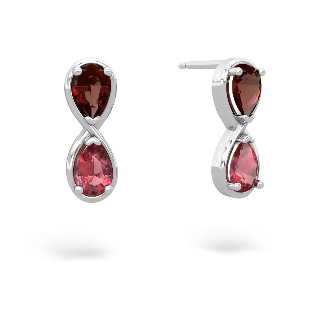 Garnet Infinity 14K White Gold earrings E5050