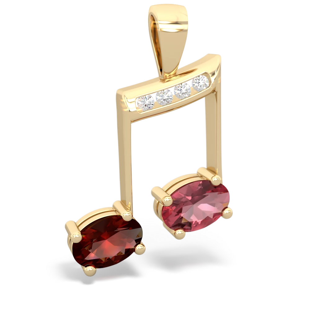 Garnet Color Of Music 14K Yellow Gold pendant P3334