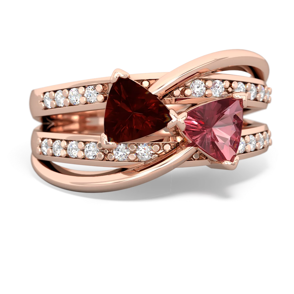 Garnet Bowtie 14K Rose Gold ring R2360