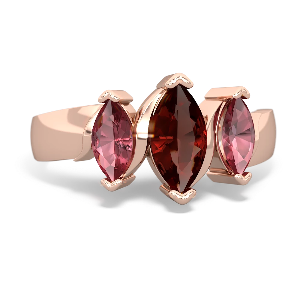 Garnet Three Peeks 14K Rose Gold ring R2433