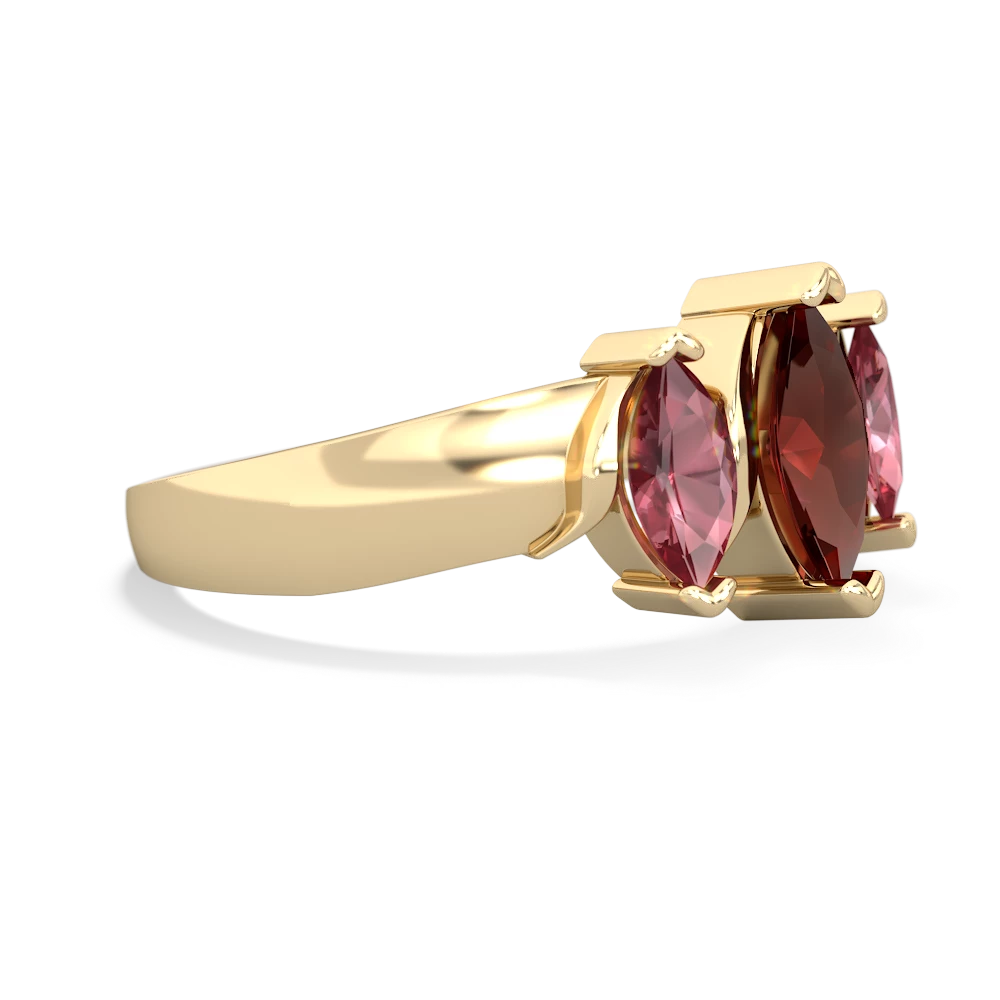 Garnet Three Peeks 14K Yellow Gold ring R2433