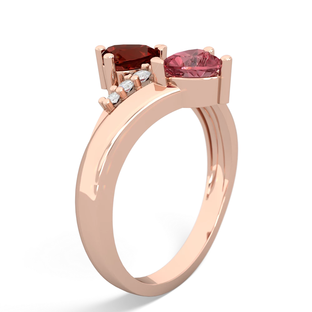 Garnet Heart To Heart 14K Rose Gold ring R2064