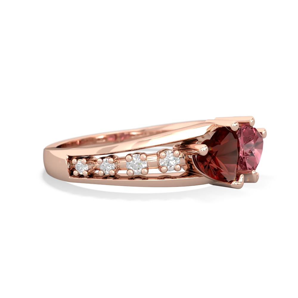 Garnet Heart To Heart 14K Rose Gold ring R3342