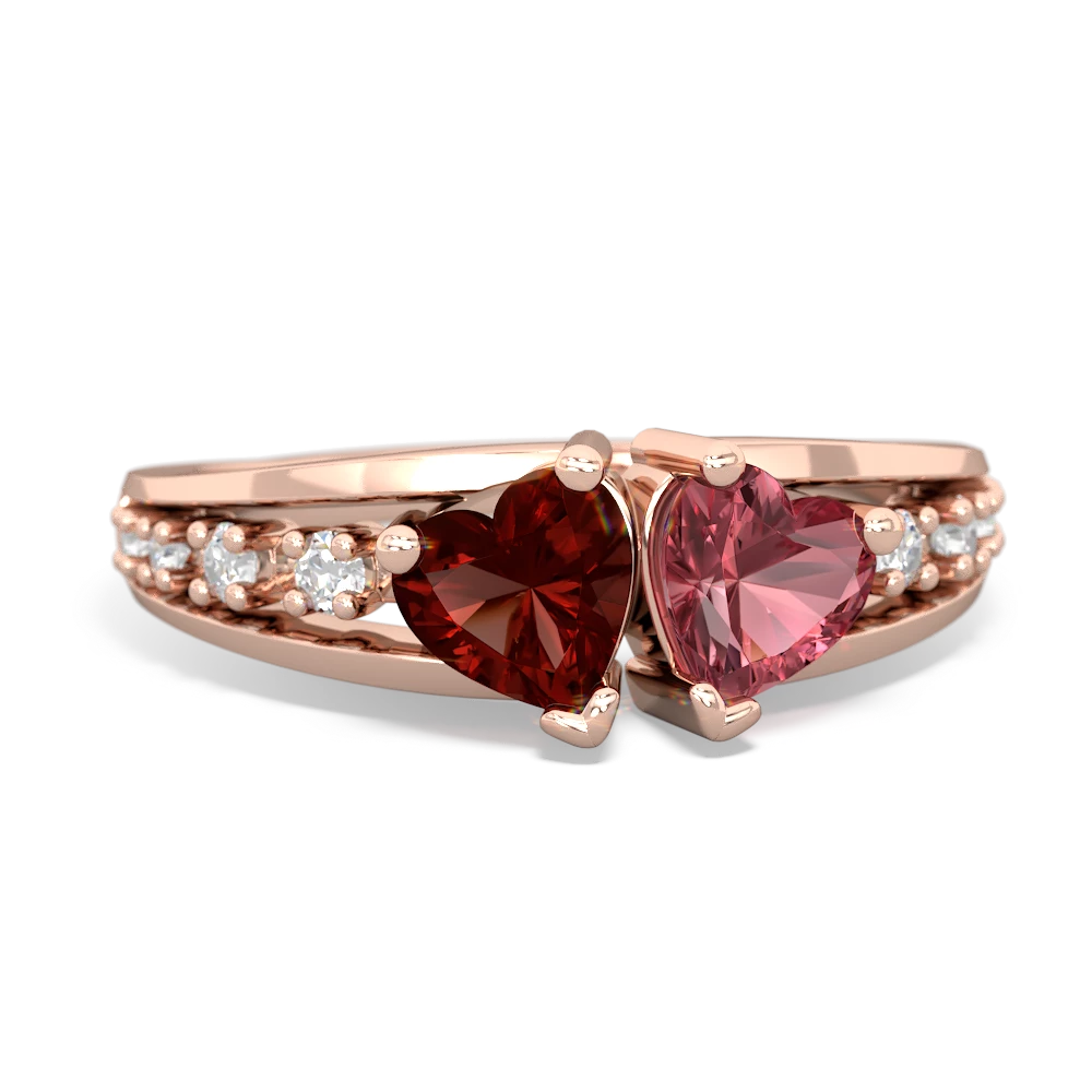 Garnet Heart To Heart 14K Rose Gold ring R3342