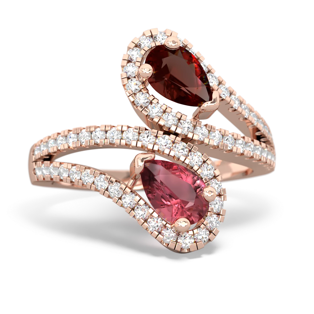 Garnet Diamond Dazzler 14K Rose Gold ring R3000