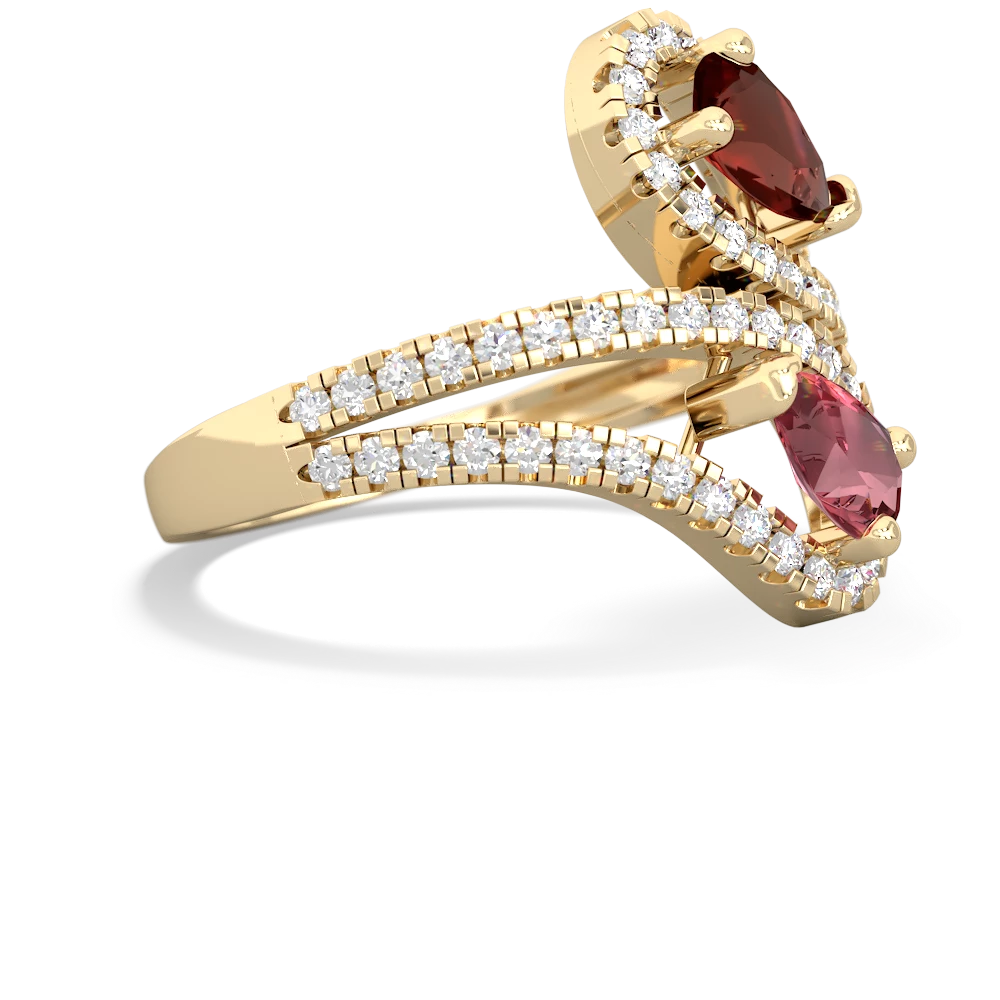 Garnet Diamond Dazzler 14K Yellow Gold ring R3000