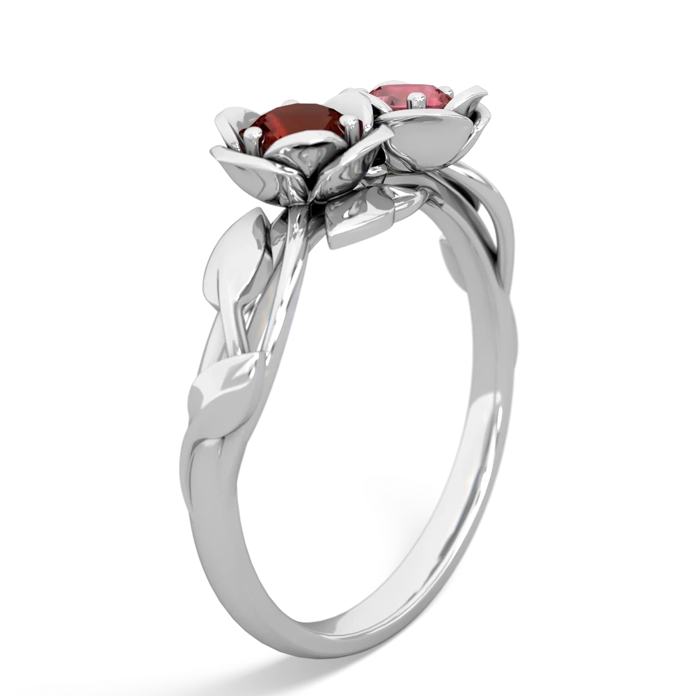 Garnet Rose Garden 14K White Gold ring R5510