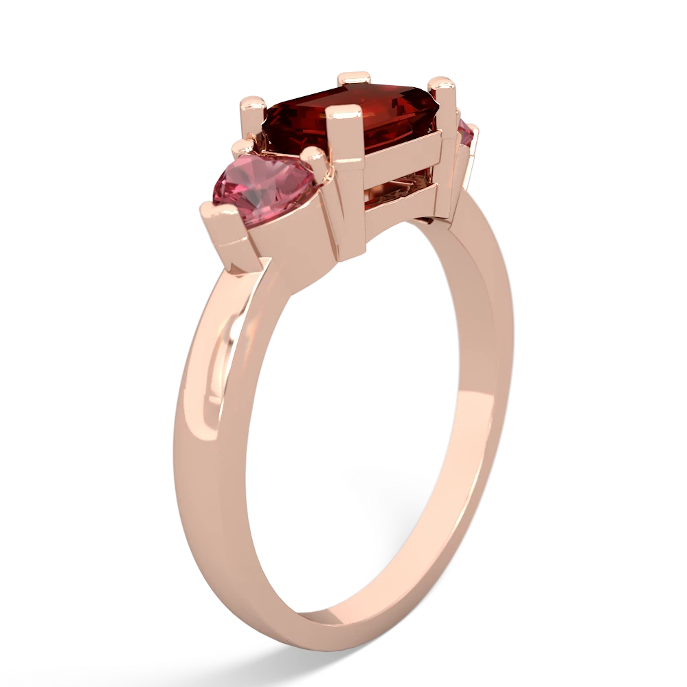 Garnet Three Stone 14K Rose Gold ring R5235