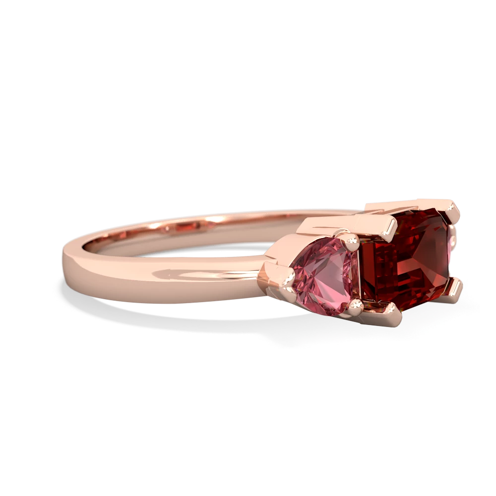 Garnet Three Stone 14K Rose Gold ring R5235