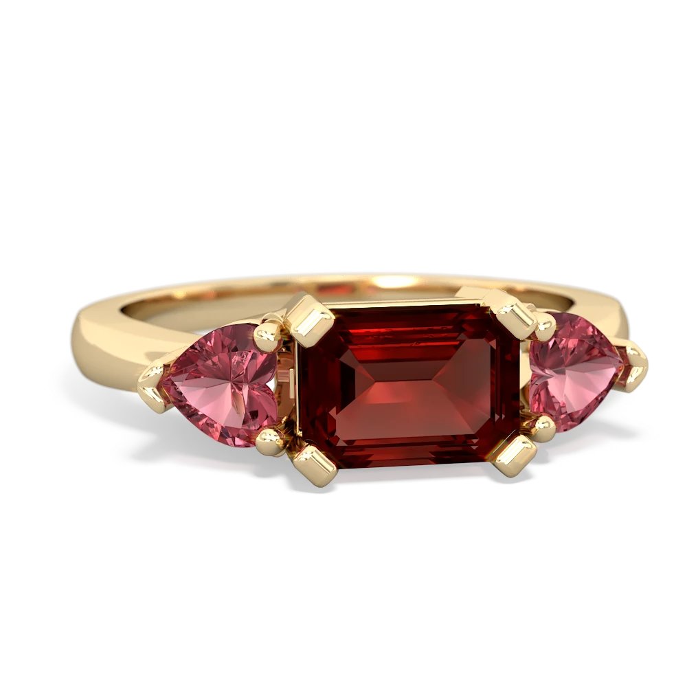 Garnet Three Stone 14K Yellow Gold ring R5235