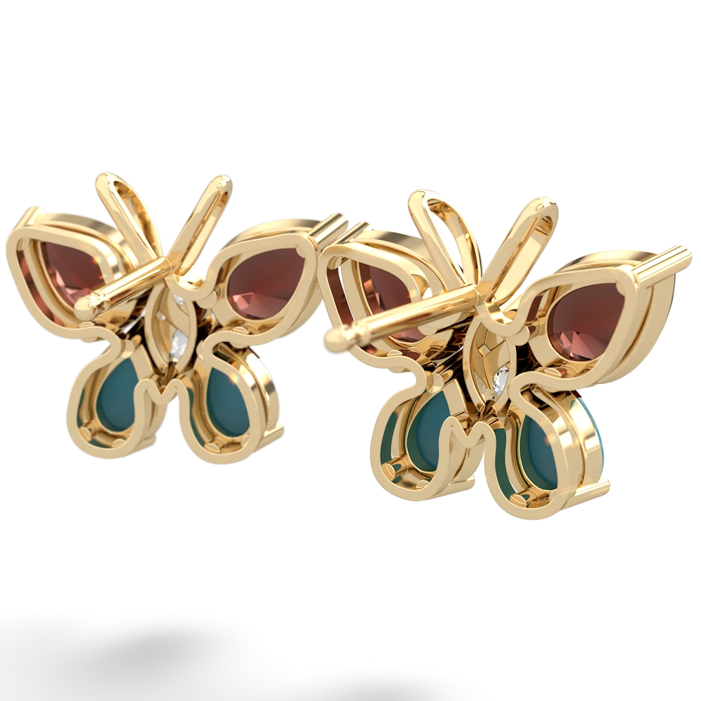 Garnet Butterfly 14K Yellow Gold earrings E2215