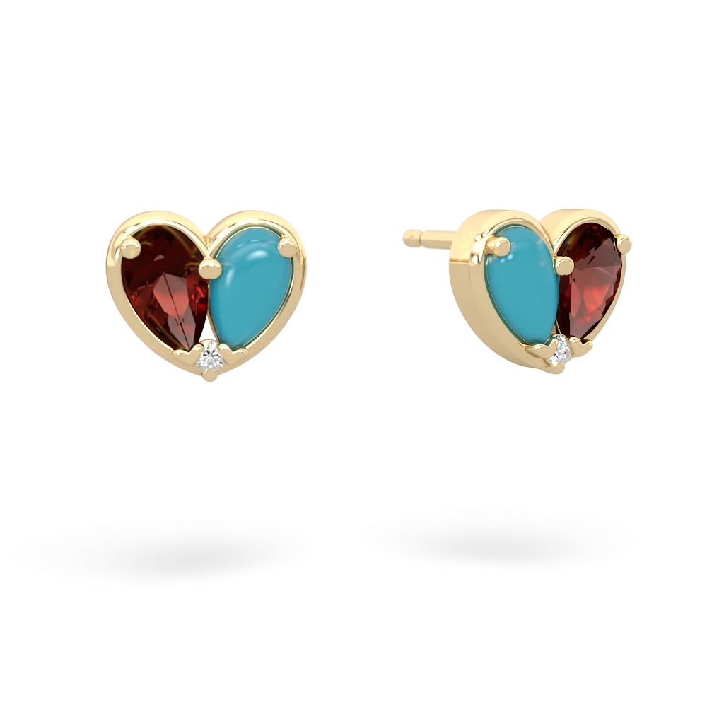 Garnet 'Our Heart' 14K Yellow Gold earrings E5072