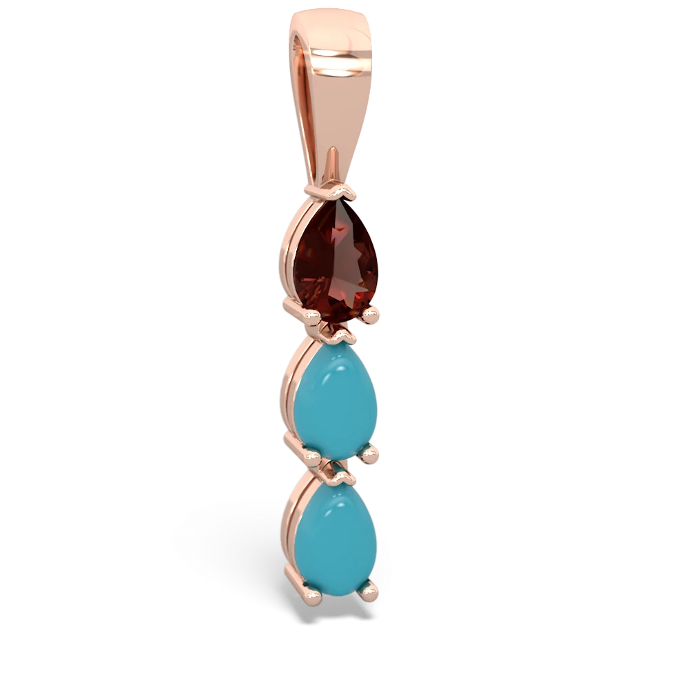 Garnet Dew Drops 14K Rose Gold pendant P2251