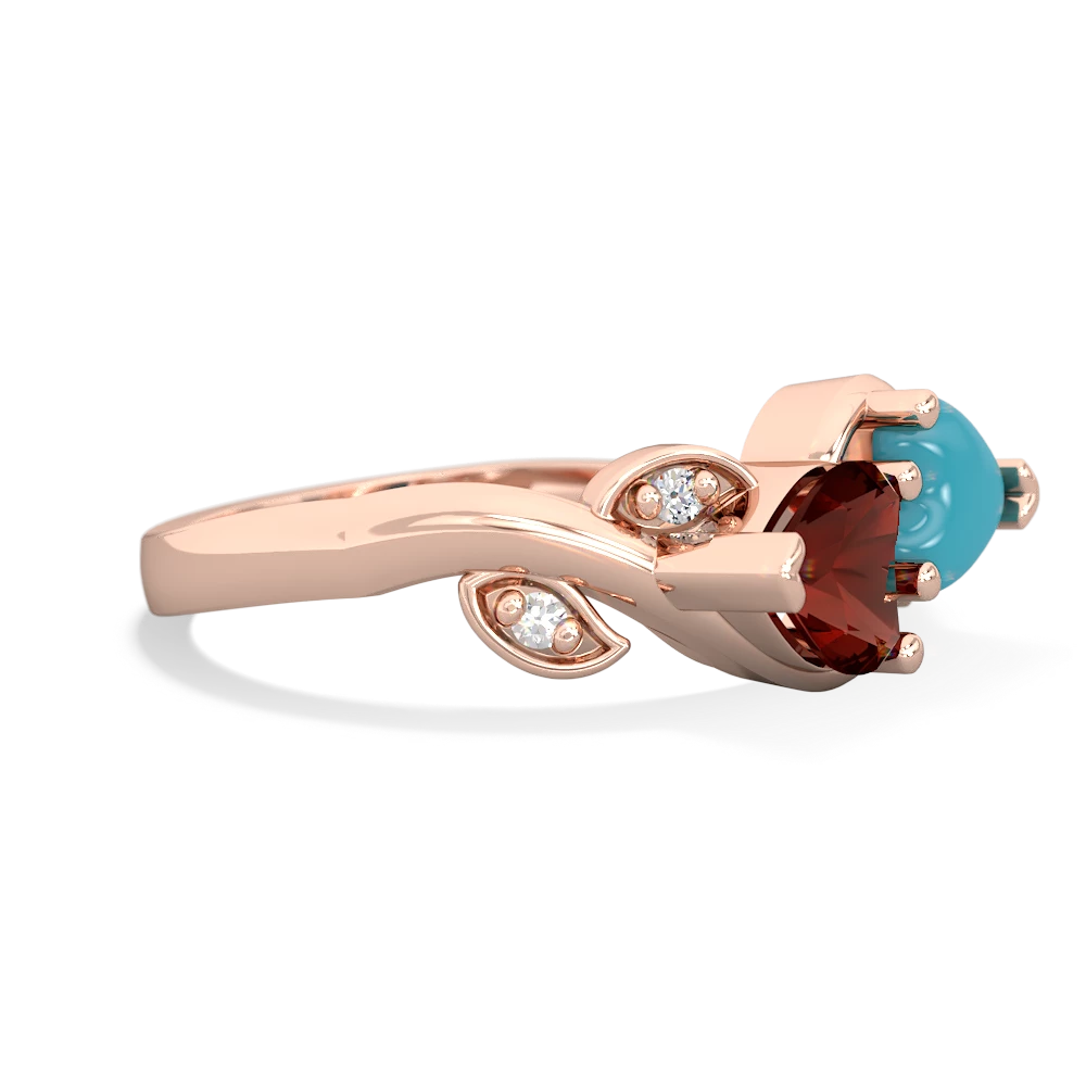 Garnet Floral Elegance 14K Rose Gold ring R5790