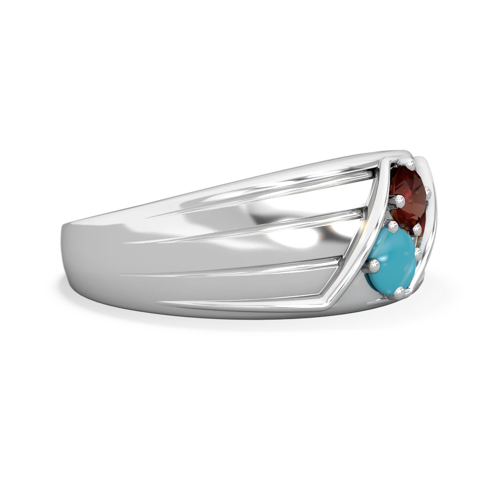 Garnet Men's Streamline 14K White Gold ring R0460