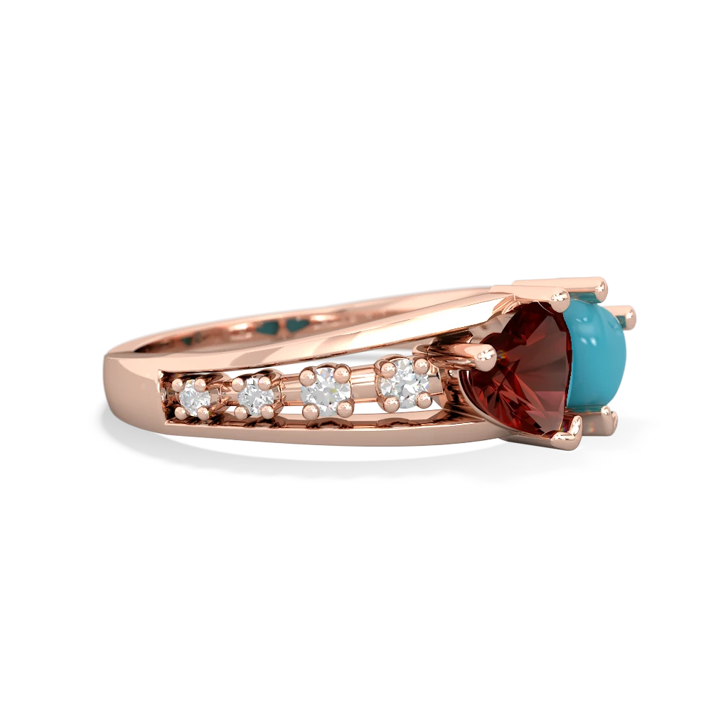 Garnet Heart To Heart 14K Rose Gold ring R3342