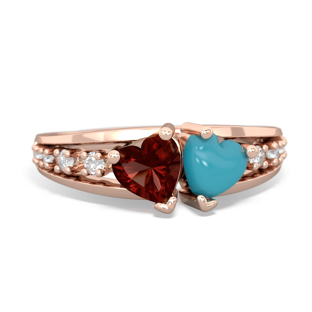 Garnet Heart To Heart 14K Rose Gold ring R3342