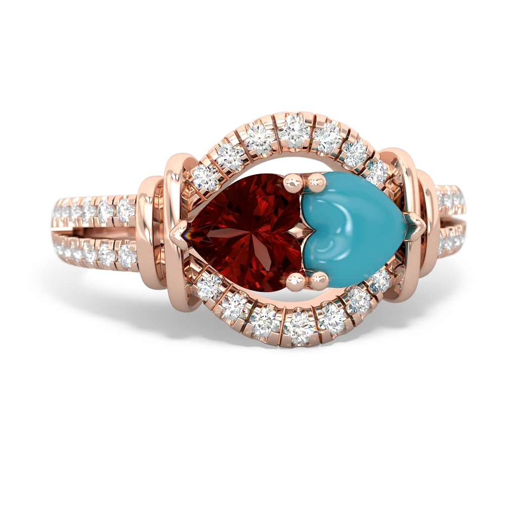 Garnet Art-Deco Keepsake 14K Rose Gold ring R5630