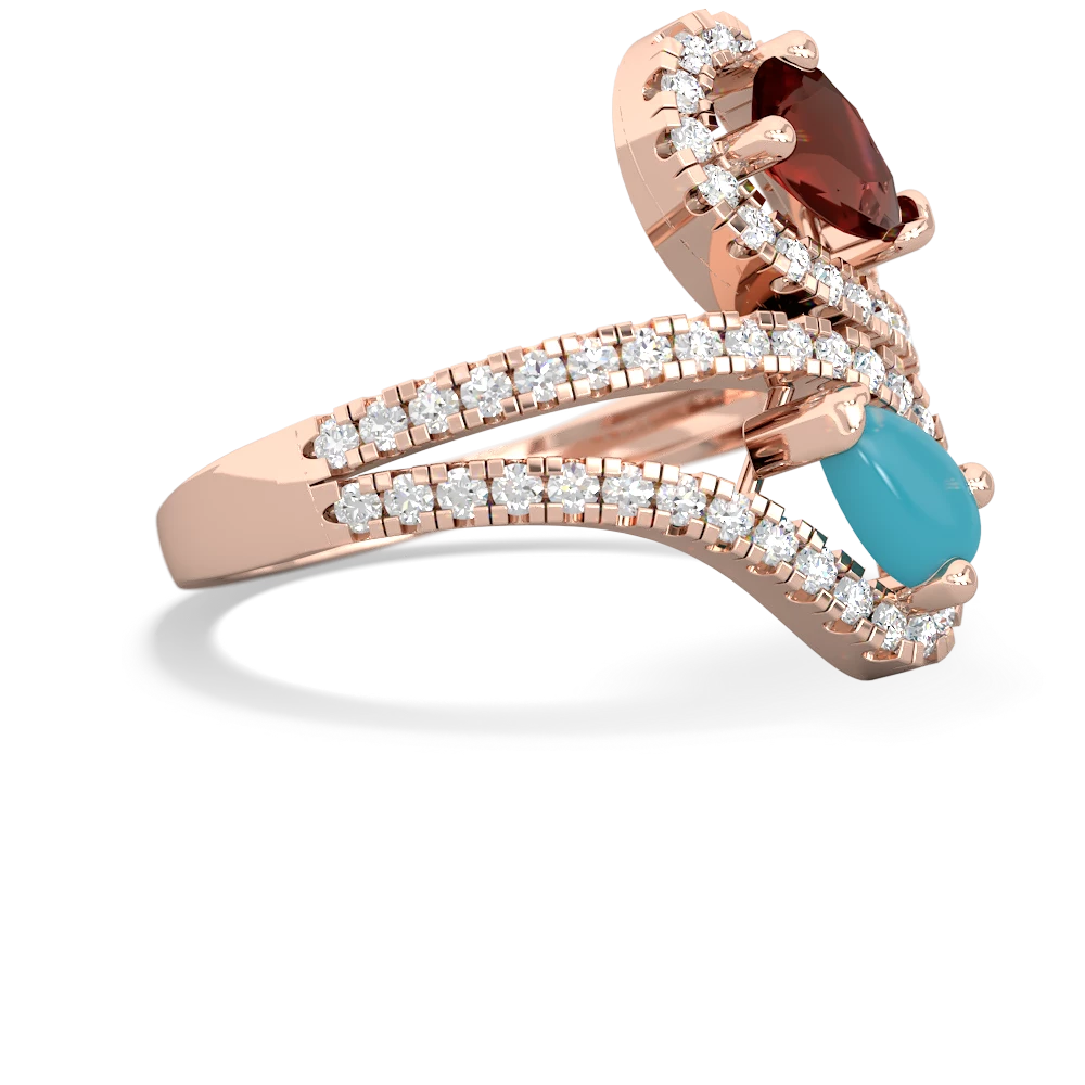 Garnet Diamond Dazzler 14K Rose Gold ring R3000