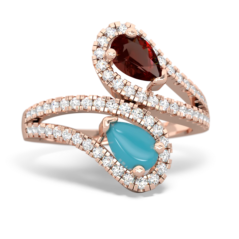 Garnet Diamond Dazzler 14K Rose Gold ring R3000