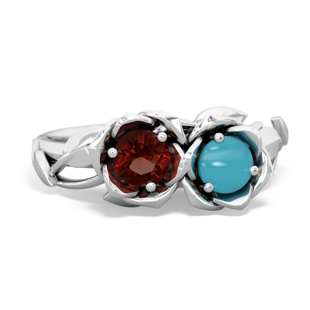 Garnet Rose Garden 14K White Gold ring R5510