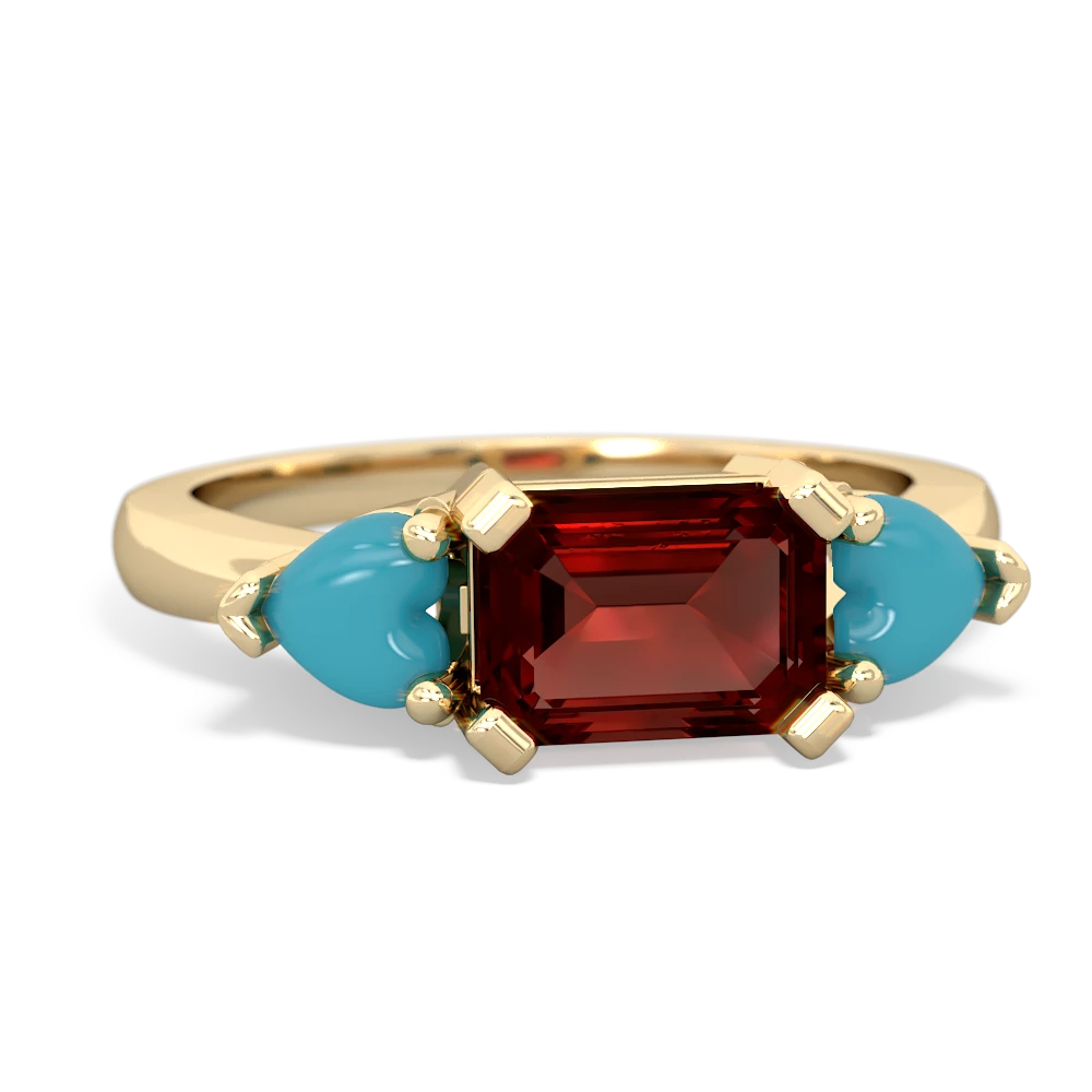 Garnet Three Stone 14K Yellow Gold ring R5235