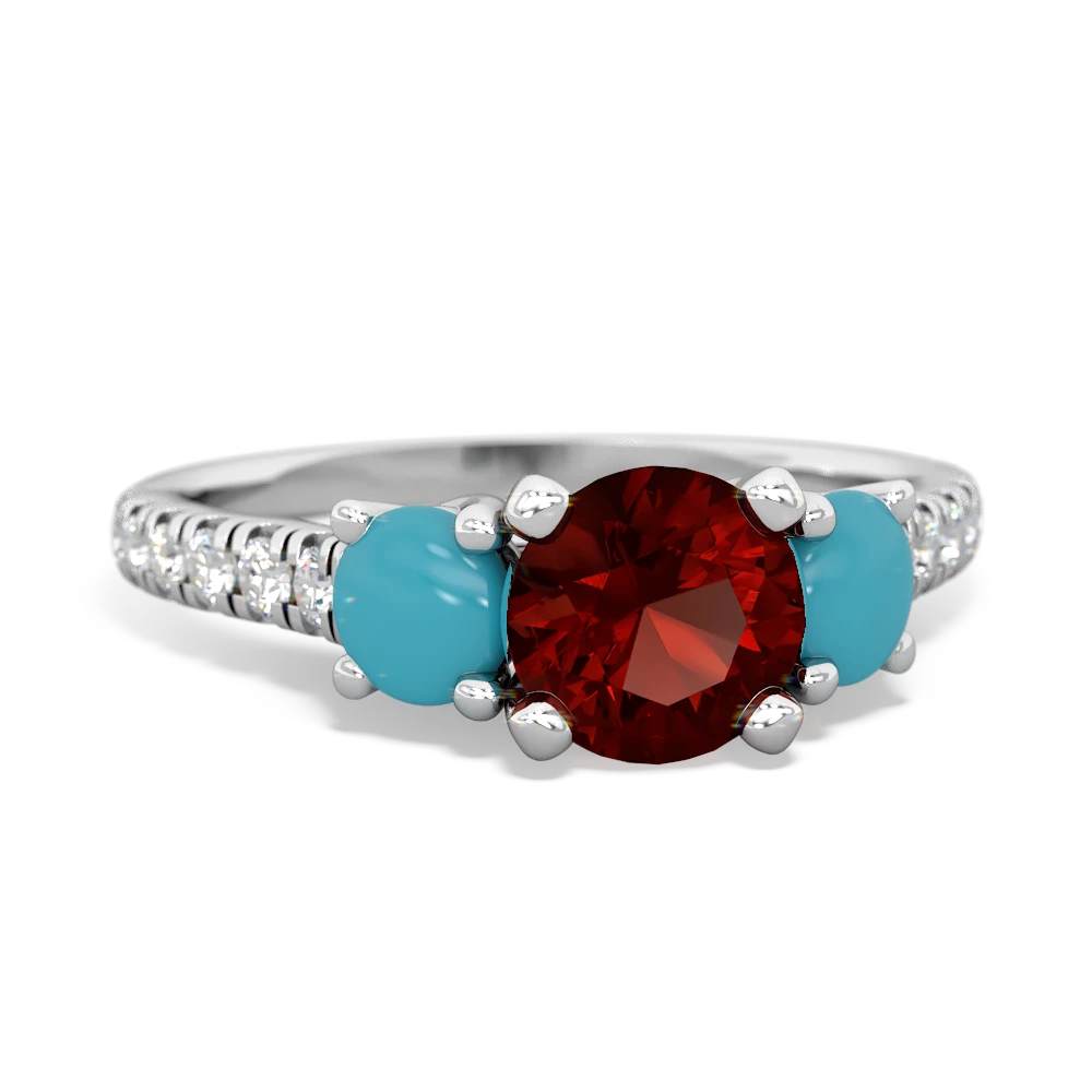 Garnet Pave Trellis 14K White Gold ring R5500