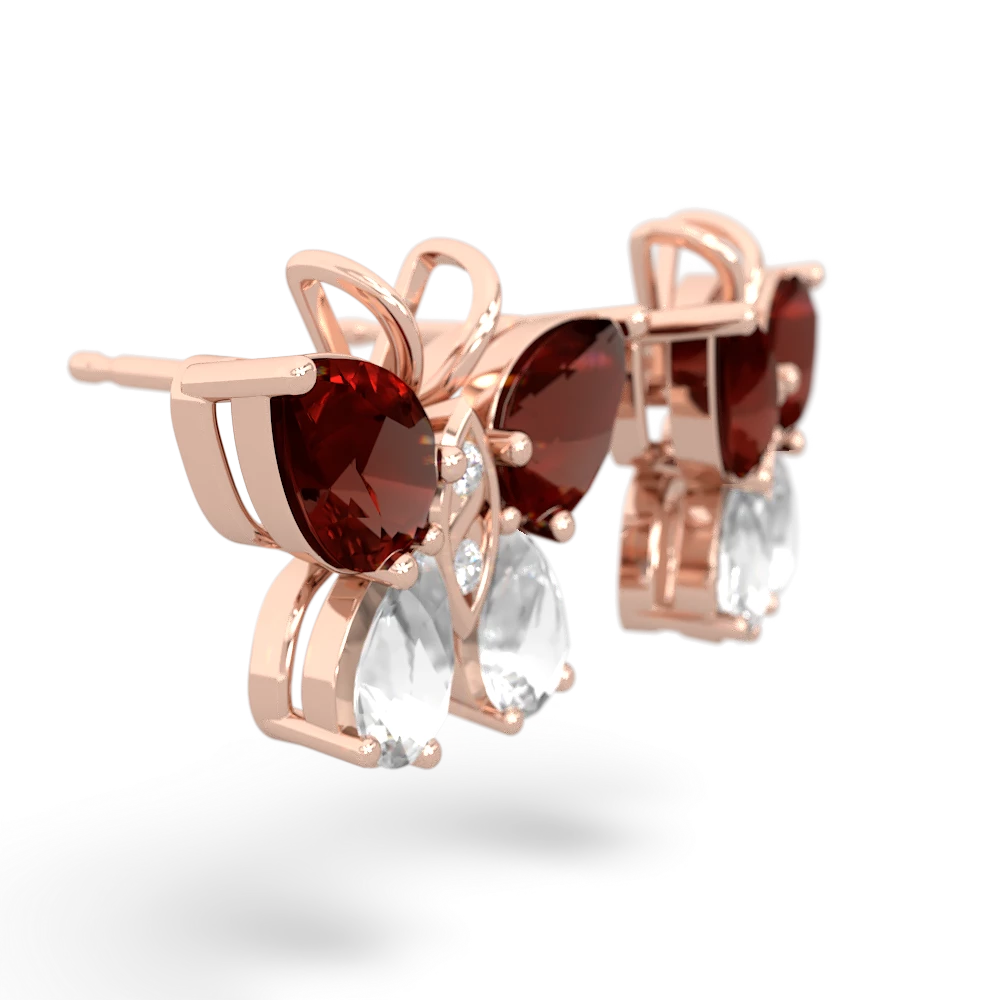 Garnet Butterfly 14K Rose Gold earrings E2215