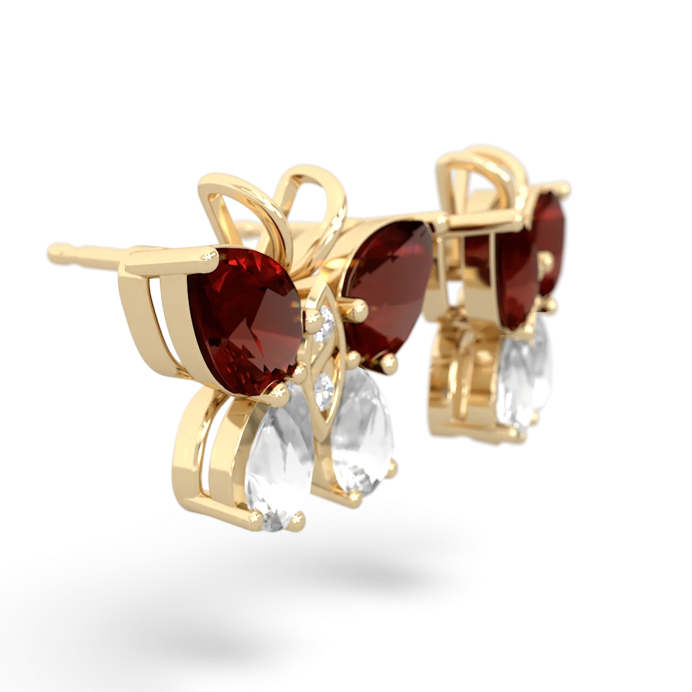 Garnet Butterfly 14K Yellow Gold earrings E2215