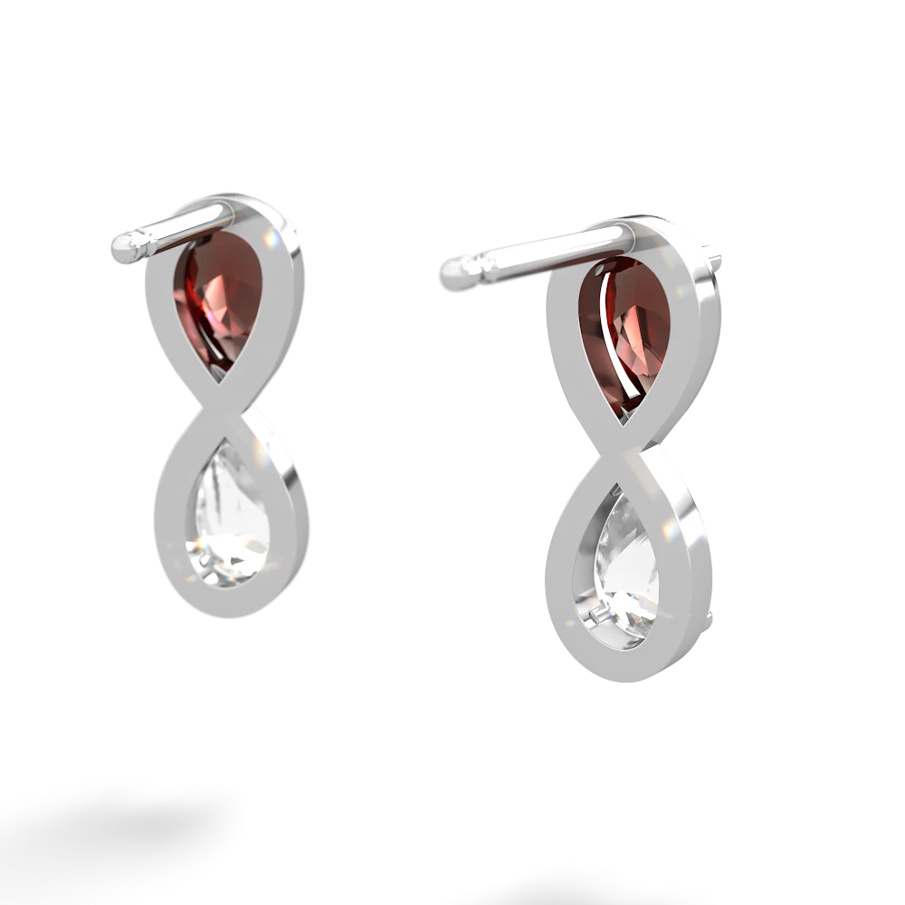 Garnet Infinity 14K White Gold earrings E5050