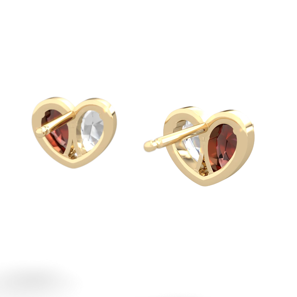 Garnet 'Our Heart' 14K Yellow Gold earrings E5072