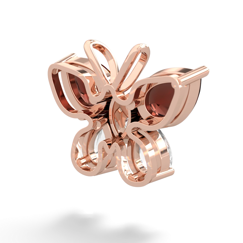 Garnet Butterfly 14K Rose Gold pendant P2215