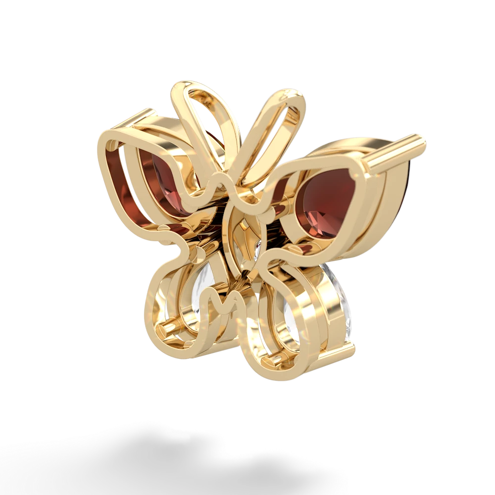 Garnet Butterfly 14K Yellow Gold pendant P2215