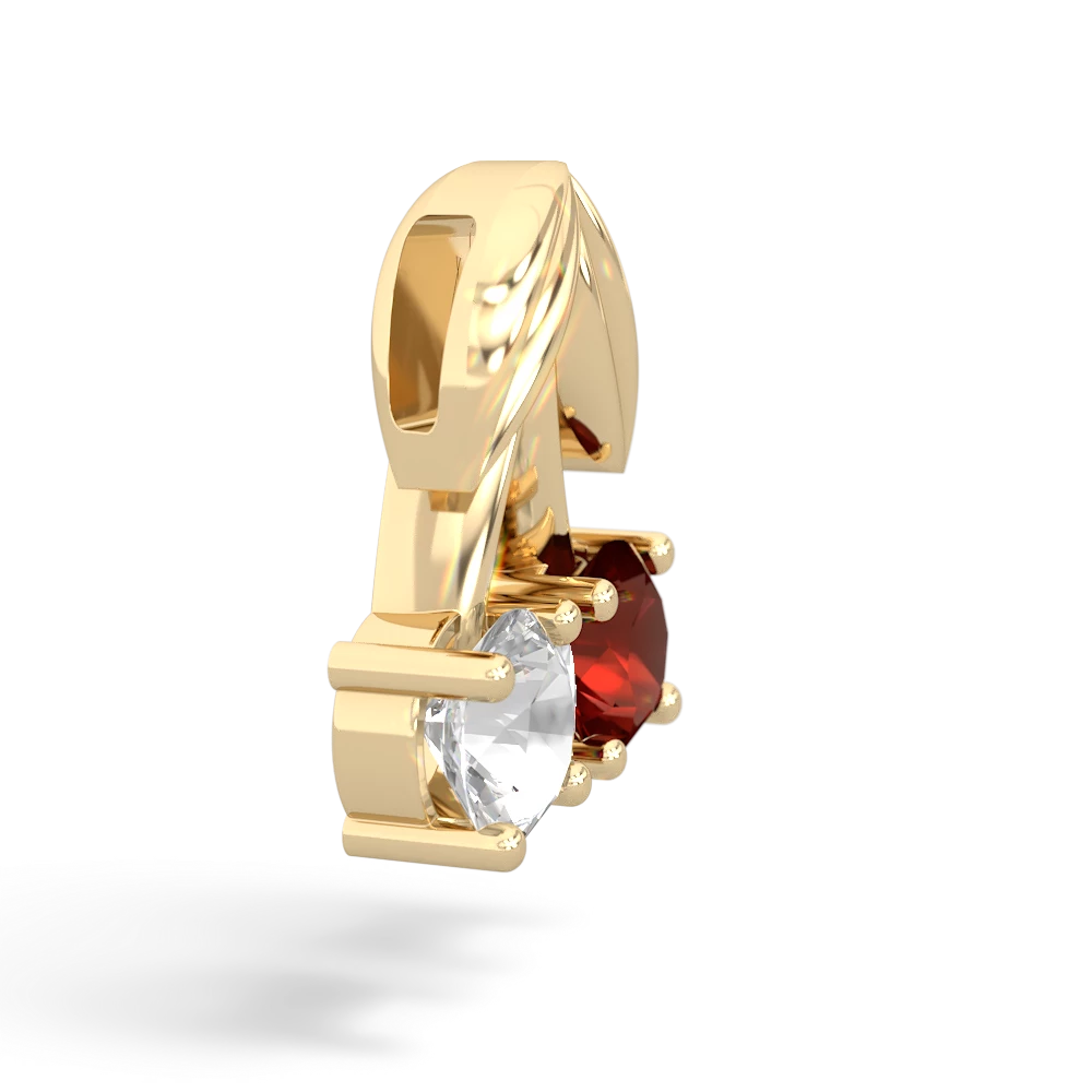 Garnet Sweet Cherries 14K Yellow Gold pendant P7001