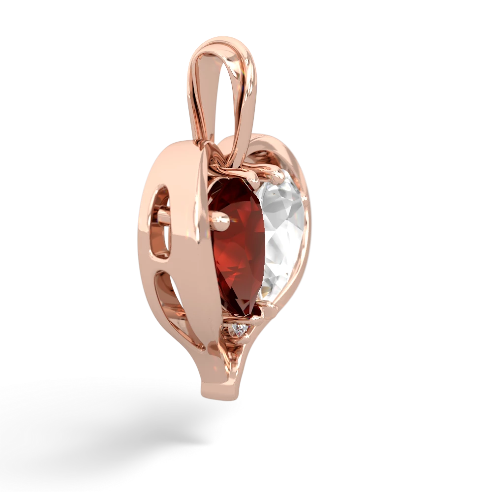 Garnet Two Become One 14K Rose Gold pendant P5330