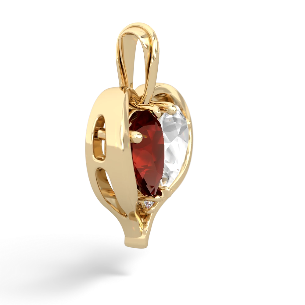 Garnet Two Become One 14K Yellow Gold pendant P5330