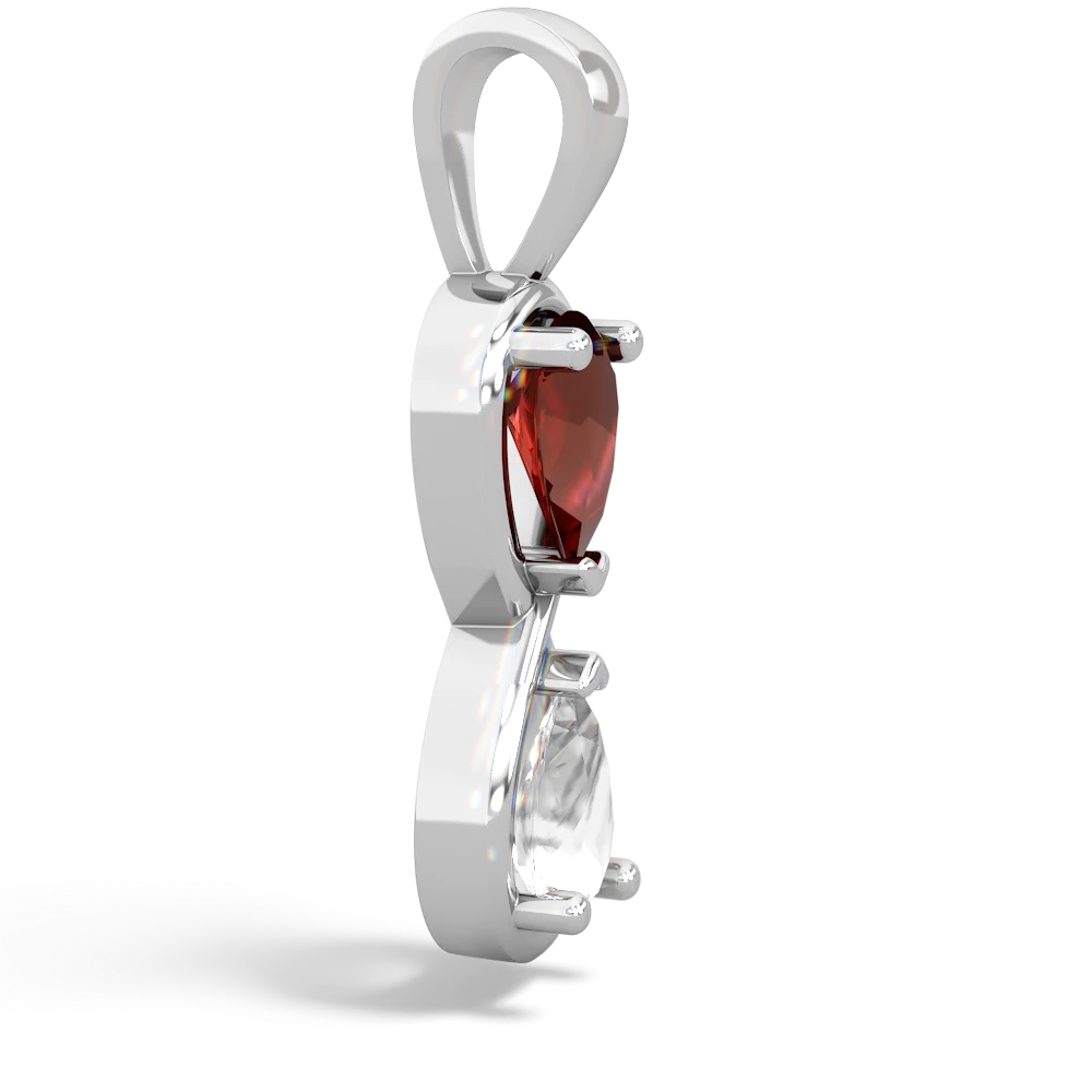 Garnet Infinity 14K White Gold pendant P5050