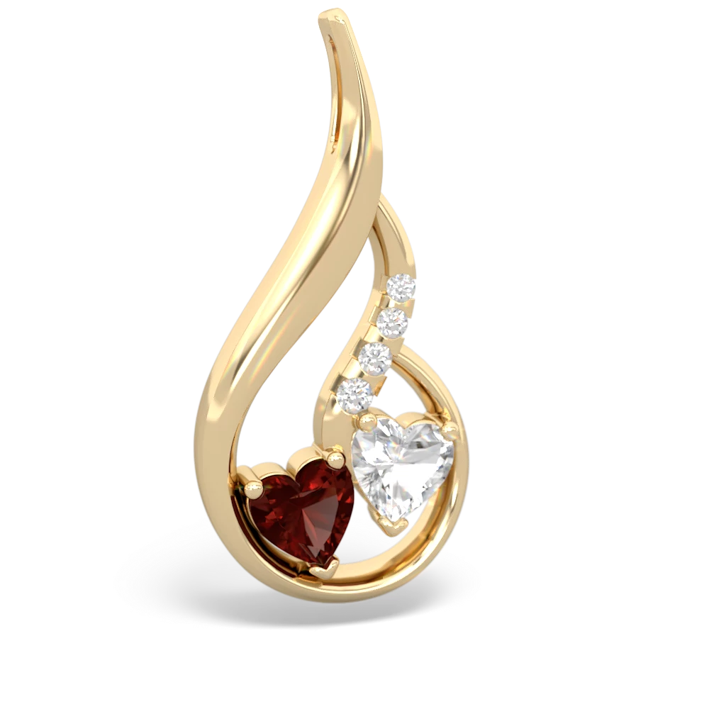 Garnet Keepsake Curves 14K Yellow Gold pendant P5450